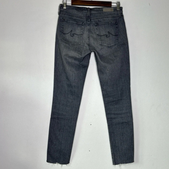 AG Adriano Goldschmied Gray Prima Cigarette Ankle Raw Split Hem Jean Size 27 - Picture 10 of 13